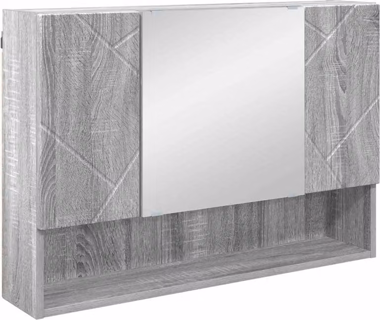 Mobiletto per specchio con porta Grigio Sonoma 80 x 17 x 55 cm