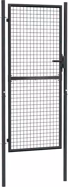 Cancello da Giardino in Rete di Acciaio Zincato 100x200 cm Grigio CFW4084615