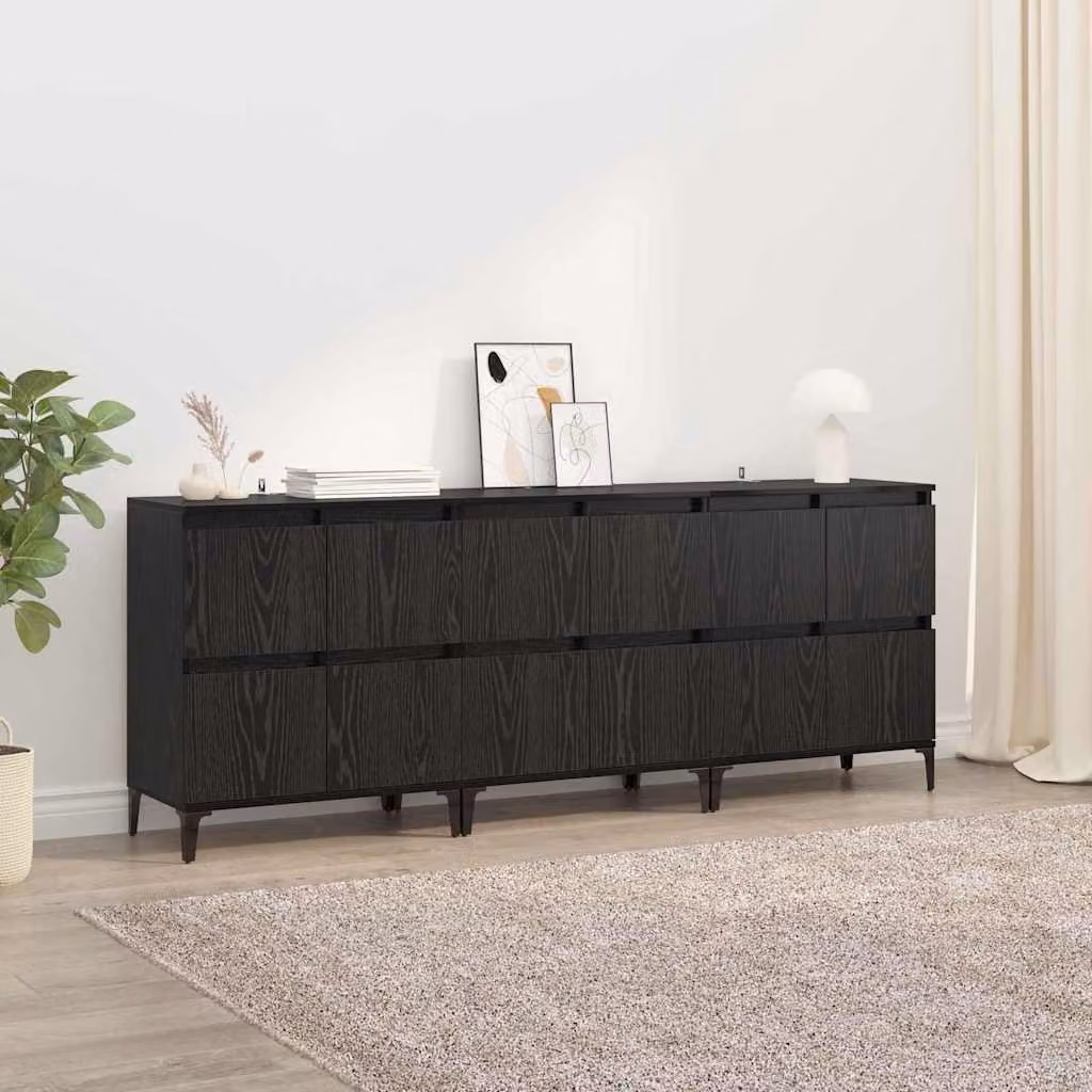 Set di 3 sideboard moderni vidaXL in colore nero, L/P/H: 60 x 35 x 70 cm