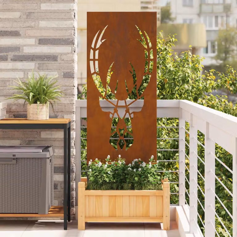 Paravent per privacy in giardino vidaXL in acciaio, marrone, L: 50 cm, H: 140 cm