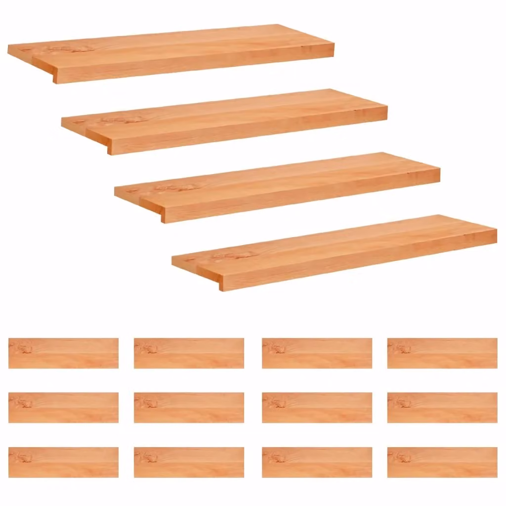 Set di 16 tappeti per scale vidaXL beige moderni, facili da pulire, L: 100 cm, P: 30 cm, H: 2 cm – 2