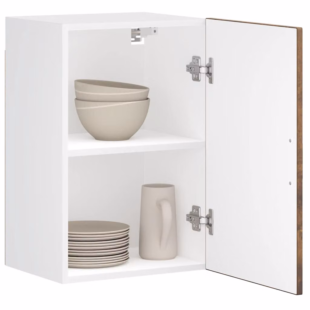 Pensile da cucina moderno vidaXL in legno e MDF, bianco e marrone, L: 60 cm, H: 31 cm, P: 40 cm