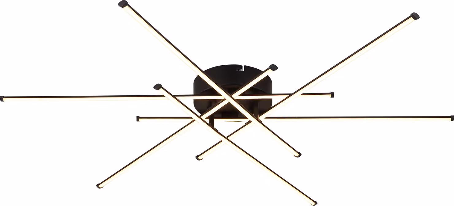 Lampada a soffitto Globo Lighting, metallo nero opaco, alluminio nero opaco, plastica opale, orientabile, diametro: 800 mm, altezza: 77 mm, inclusa lampada LED 40W 230V, flusso luminoso: 4345 lm, emissione luminosa: 2870 lm, temperatura di colore: 3000K