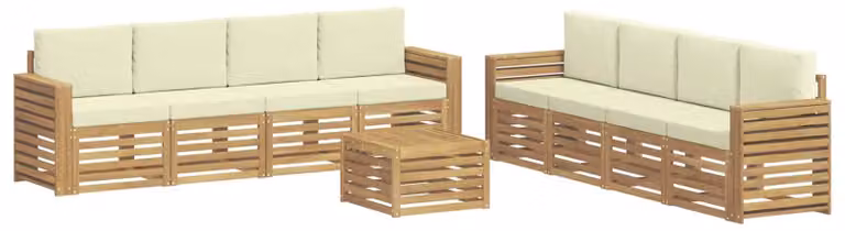 Set di cuscini per divano, 9 pezzi, bianco e crema, 59 x 59 x 37 cm, in poliestere