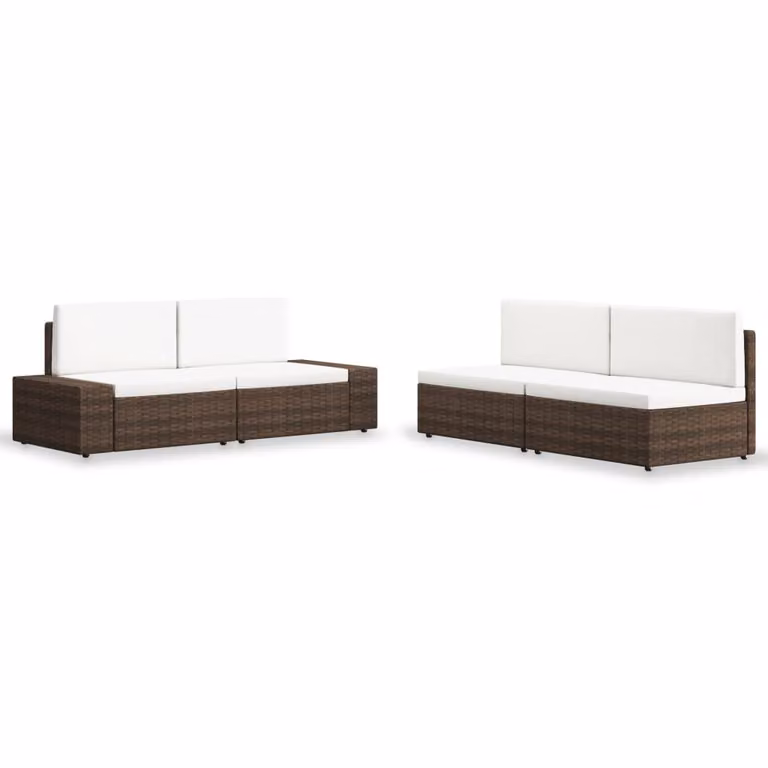 Maison Exclusive - Set da giardino da 4 pezzi in polyrattan marrone
