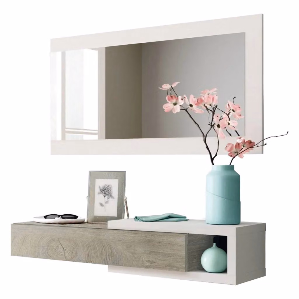DMORA Arty Mobile da Ingresso Moderno Bianco L/P/H: 95 x 26 x 19 cm – 2