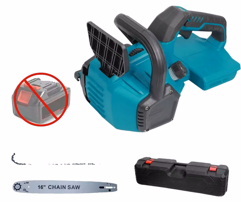 Troncatrice a catena elettrica, lama guida da 16 pollici, sistema di lubrificazione automatico, con 2 batterie