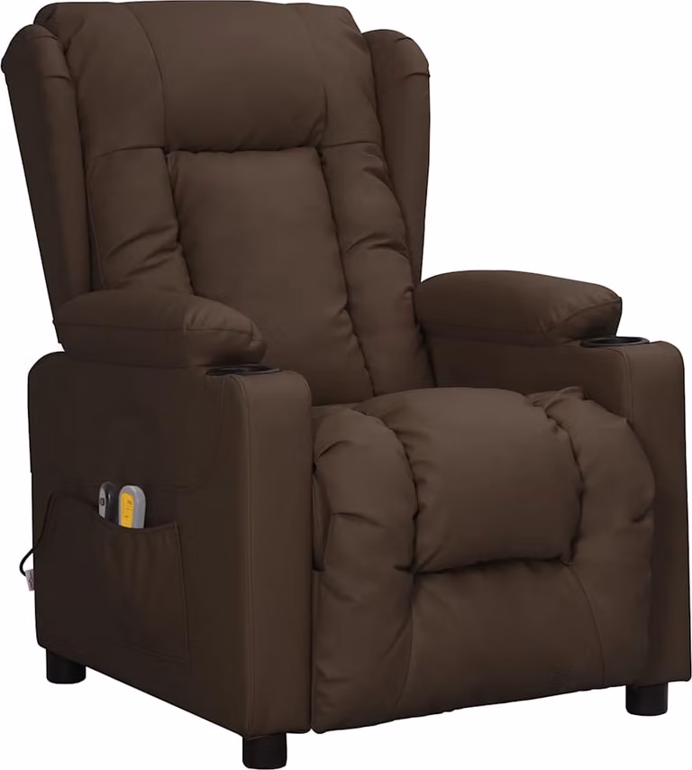 SYFAX™ Poltrona Massaggiante Elettrica Marrone in Pelle finta