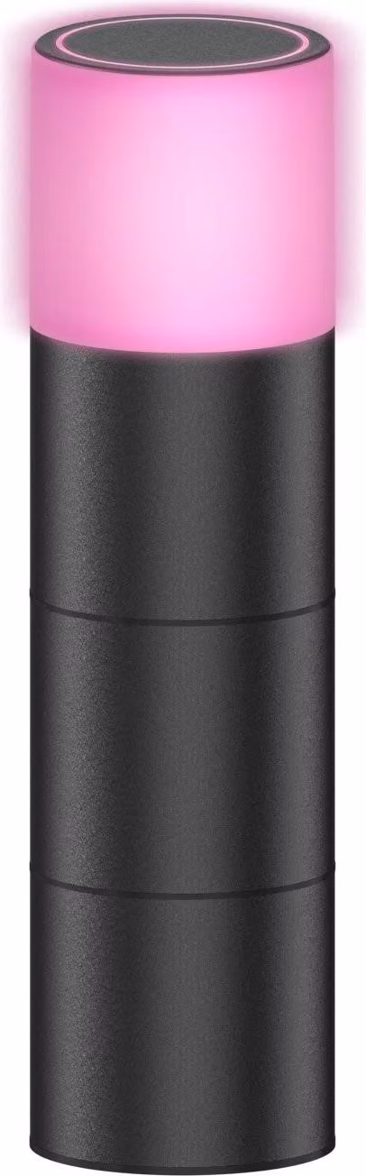 Palo da giardino intelligente Calex Smart Pedestal, luce bianca e colorata (2700K - 6500K), 4W, IP44, Nero, Classe Energetica F