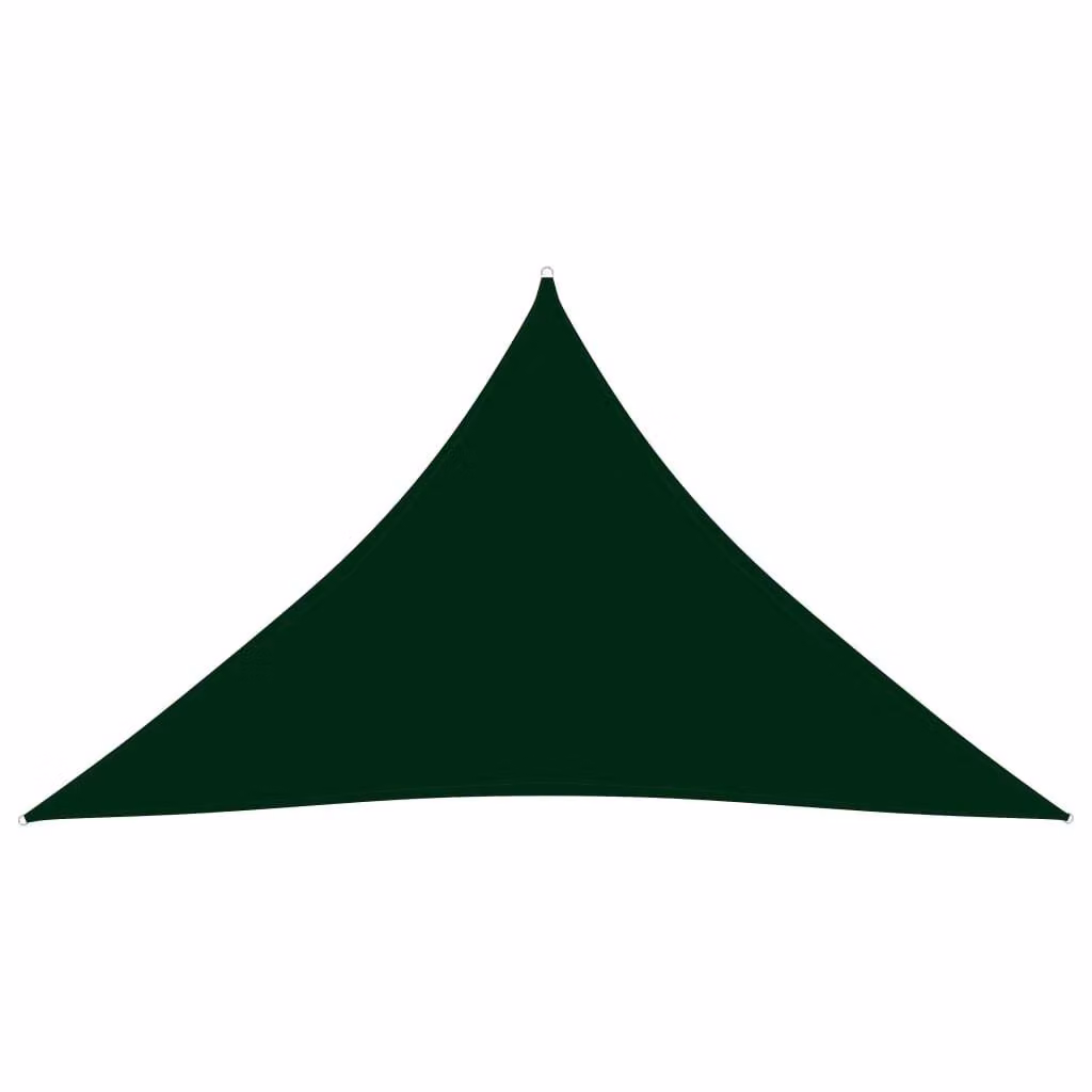 Tenda da sole triangolare "Living Store" in tessuto Oxford, colore verde scuro, dimensioni 3,5x3,5x4,9 metri