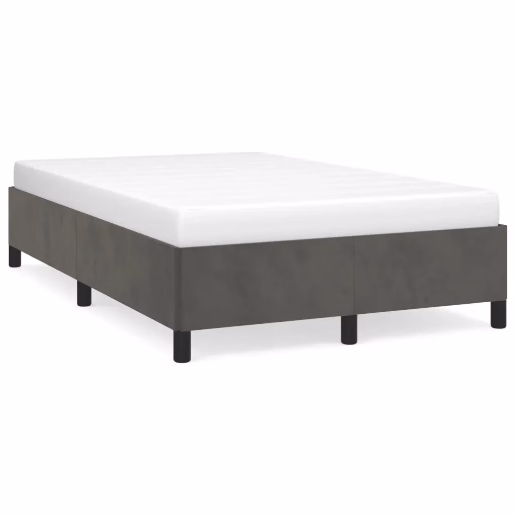 Struttura Letto Design Mania in Velluto Grigio Scuro con Doghe in Legno, L/P/H: 200 x 120 x 35 cm – 2