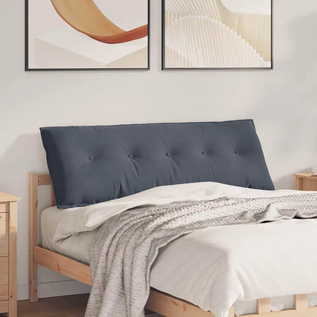 Cuscino per schiena ergonomico vidaXL in velluto a coste grigio, L 140 cm x P 50 cm