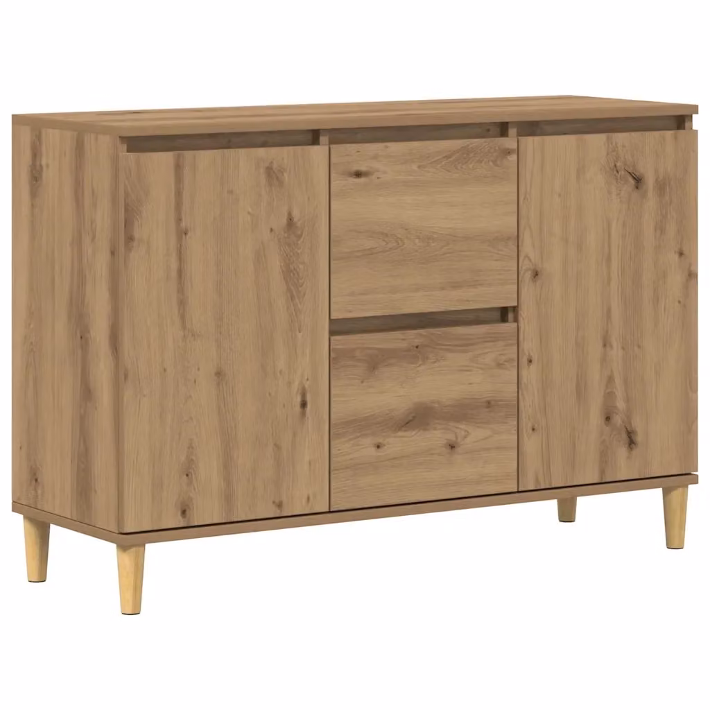 Credenza sospesa vidaXL in legno rovere marrone con design minimalista L: 102 cm, P: 35 cm, H: 70 cm – 2