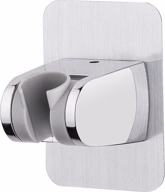 Supporto per soffione doccia a 45°, universale, da parete, argento cromato