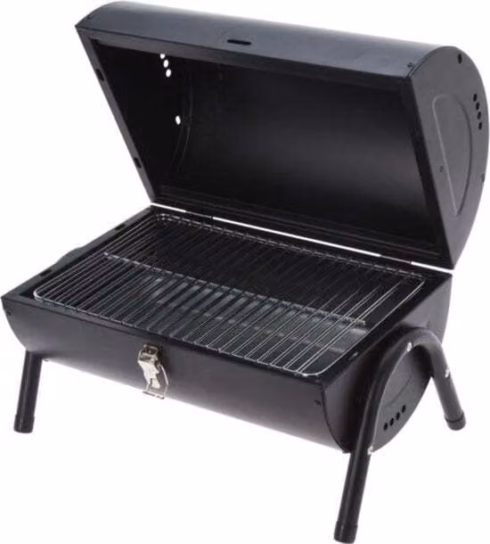 Griglia per barbecue cilindrica, metallo, 41x26x36 cm, nera