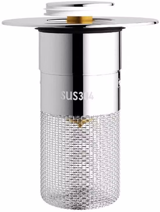 Valvola di scarico universale per vasca da bagno - 1 pezzo - Valvola a ugello - Molla interna - Valvola di scarico - Valvole a cestello - Gootsief - Gootsief con filtro - Gootsief con filtro - Valvola Gootsief - Argento