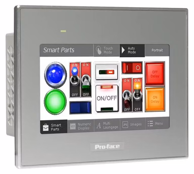 Schneider Electric Pro-face ST6000E, pannello touch HMI da 4" di base, resistivo (GP-Pro EX), 1 porta Ethernet, 1 porta seriale COM, USB PFXST6200WADE