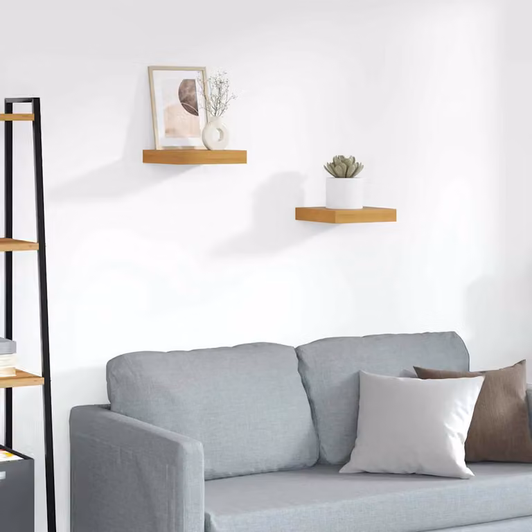 Set di 2 Scaffali da parete vidaXL in legno marrone L: 23 cm, P: 23,5 cm, H: 3,8 cm