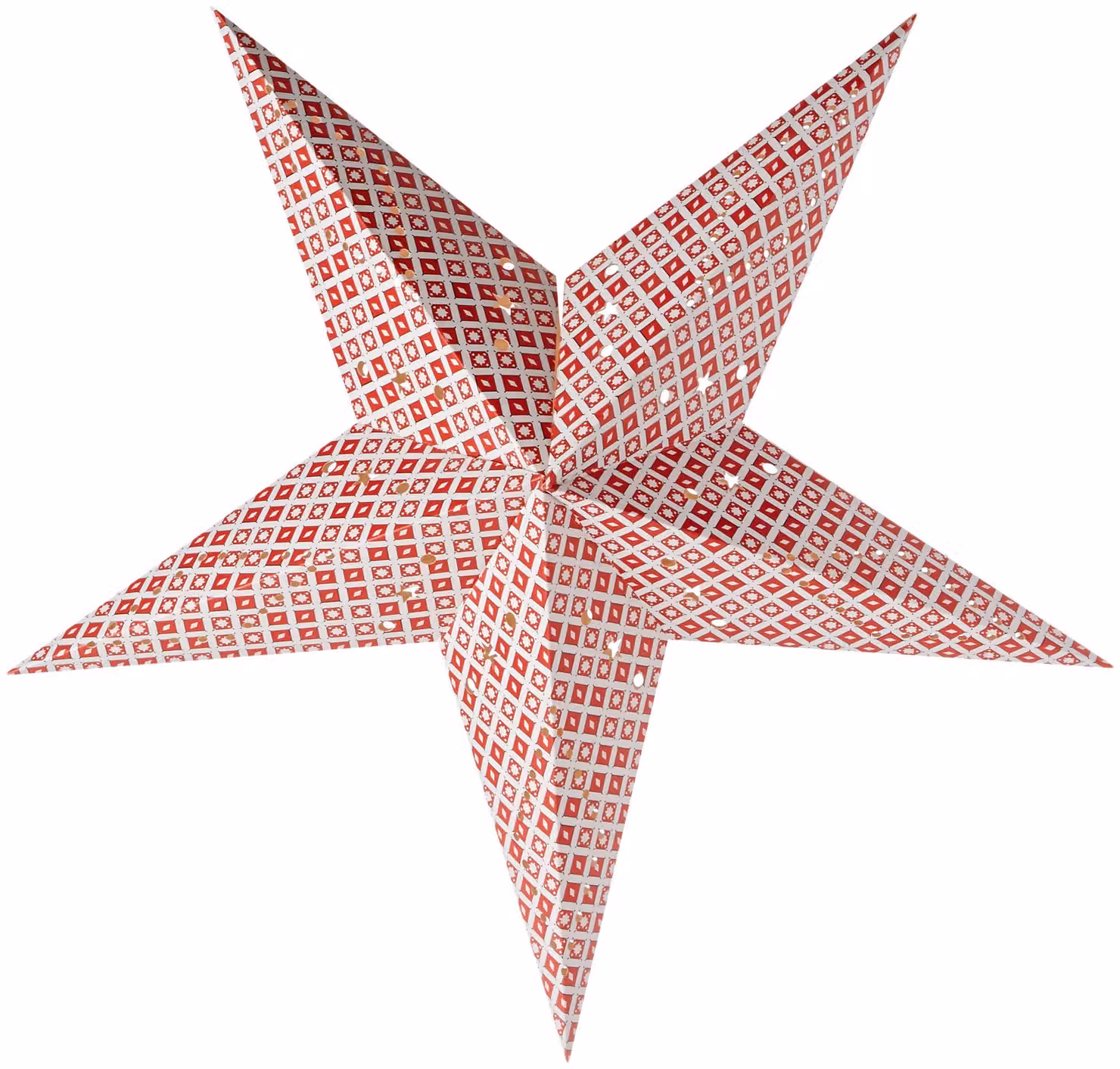 Stella di Natale in carta, rossa e bianca, 60 cm, 20 LED, 24 V, per uso interno