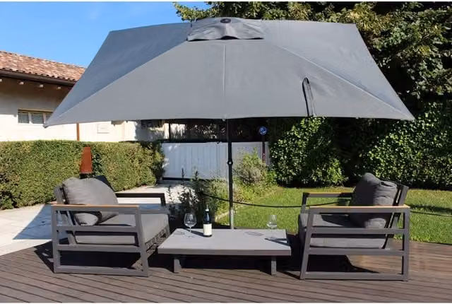 Ombrellone a palo centrale Trend Made in Italy Q200x200 cm - grigio