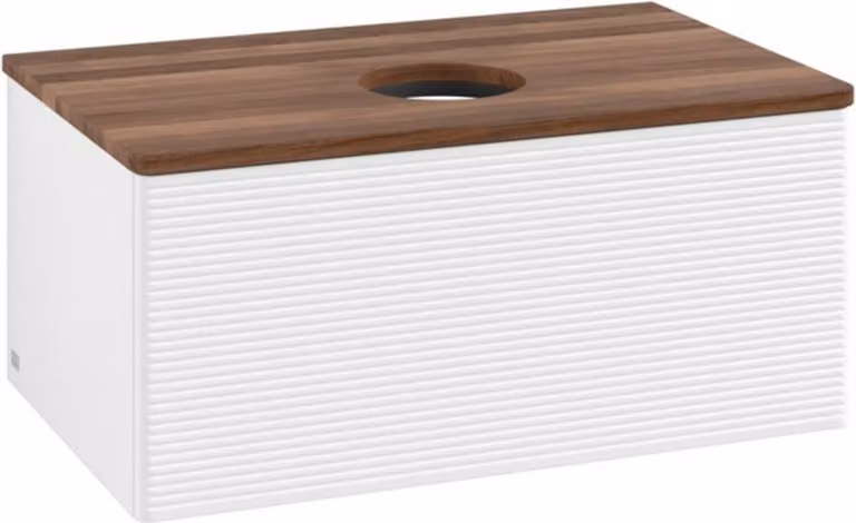 V&B Mobiletto con struttura frontale - illuminazione Antao 80x36x50cm, WBP-colore w. wal, wh. m Lac
