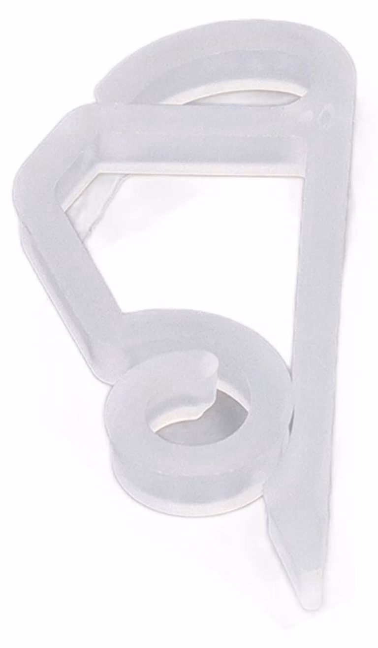 100 clip per grondaie, adatti per luci decorative, in plastica, colore bianco