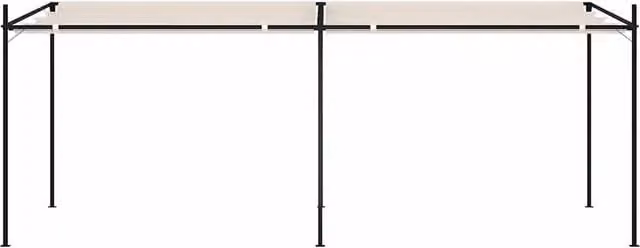 Gazebo con Tetto Retrattile 600x300x233 cm Crema 313632