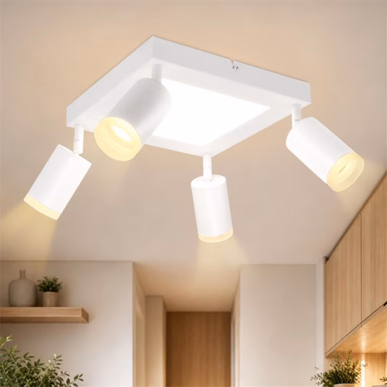 ZMH Led soffitto 4 fiamme soffitto spot GU10 camera da letto lampada 3000k bianco cucina lampada 20W soffitto faretto orientabile per soggiorno cucina camera da letto