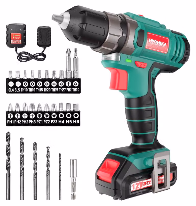 Trapano avvitatore base - 12 Volt, 1,5 Ah - Coppia: 30 Nm - 2 velocità