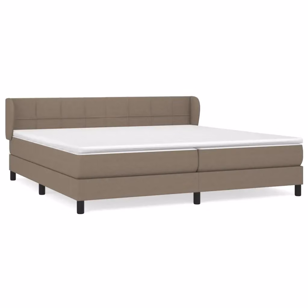 Letto Ibrido vidaXL con Materasso e Struttura Imbottita in Tessuto Beige e Bianco L/P: 200 x 200 cm – 2