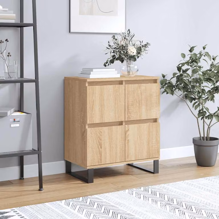 Credenza moderna vidaXL in legno multistrato color rovere Sonoma, L: 60 cm, P: 35 cm, H: 70 cm