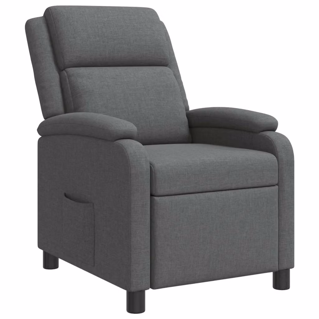 Poltrona reclinabile relax moderna in tessuto grigio con braccioli – 2