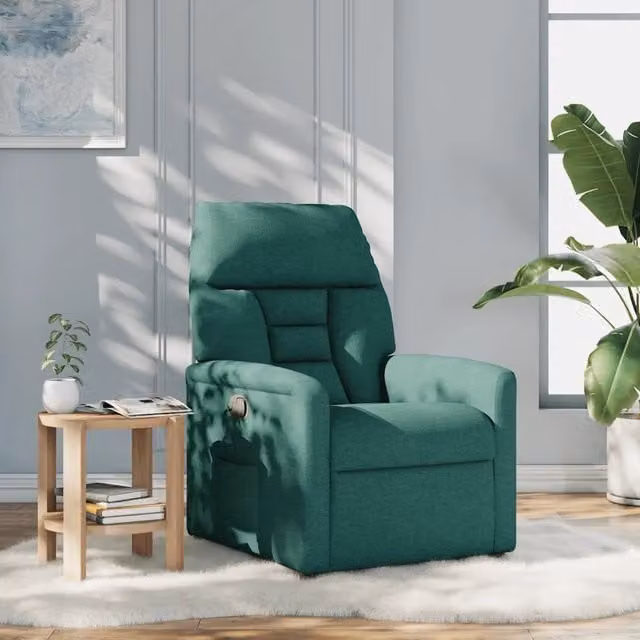 Poltrona Reclinabile Relax vidaXL in Tessuto Verde con Braccioli e Regolazione Manuale – 1