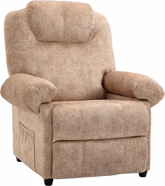 Poltrone Relax Reclinazione Manuale Poggiapiedi Estraibile Beige