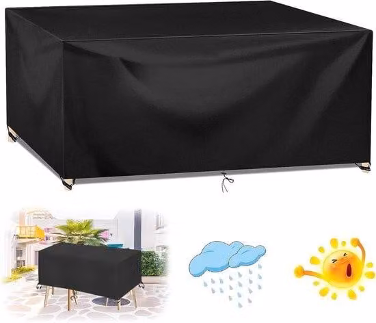 Casette da giardino impermeabili - Proteggono i vostri mobili da esterno - Poliestere Oxford - 170 x 170 x 70 cm - Nero