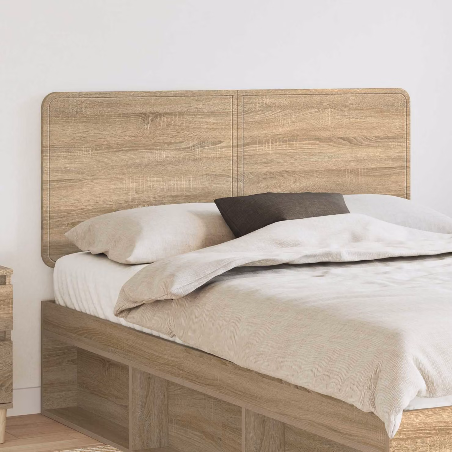Testiera per letto moderna vidaXL in legno ingegnerizzato Rovere Sonoma, colore marrone
