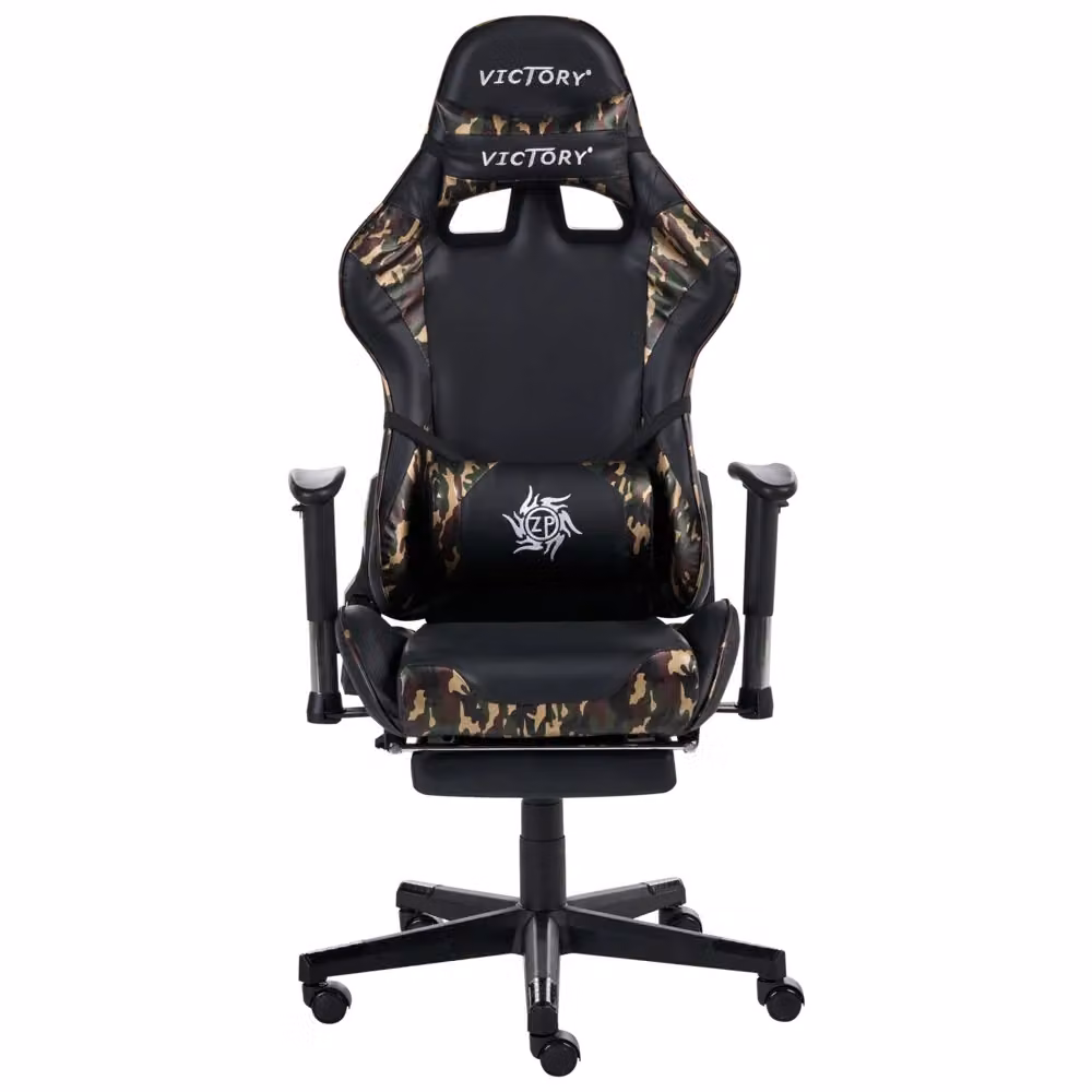 Sedia Gaming BELIANI Multicolore Nera e Grigia con Ecopelle, Girevole a 360 Gradi, Regolabile in Altezza con Braccioli, Poggiatesta e Poggiapiedi – 2