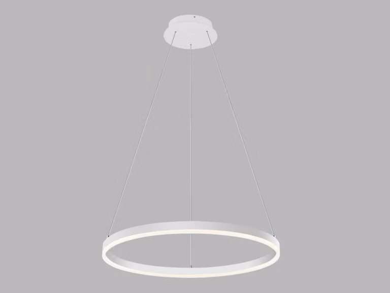 Lampadario LED dimmerabile CIRCLE P-Z CRI90, Variante: Ø 600 x 33 x 2500 mm, 42 W, bianco, DALI, 2CCT