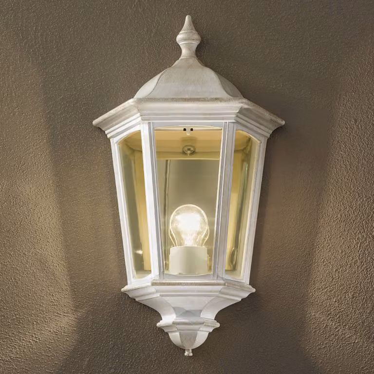 ORION Applique da esterni Puchberg, dimmerabile, Bianco / Opale, Alluminio, Antico, Applique da esterni