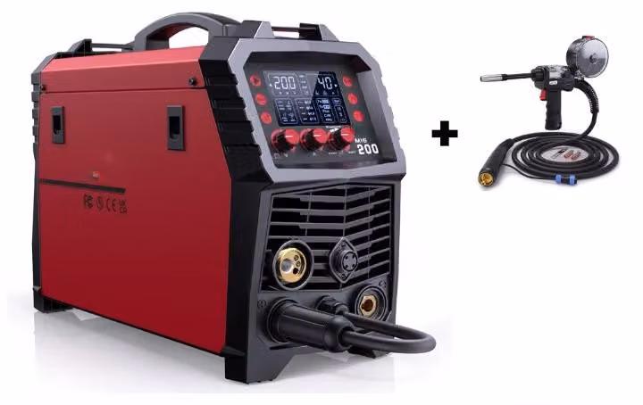 Lasmachine – Saldatrice multifunzione 6-in-1: MIG, TIG, MMA, saldatrice a punti – 220V – Include torcia per saldatura a elettrodo