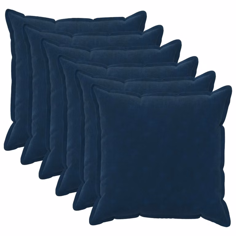 Set di 6 federe vidaXL HOUTEN blu in microfibra, L 65 cm x P 65 cm