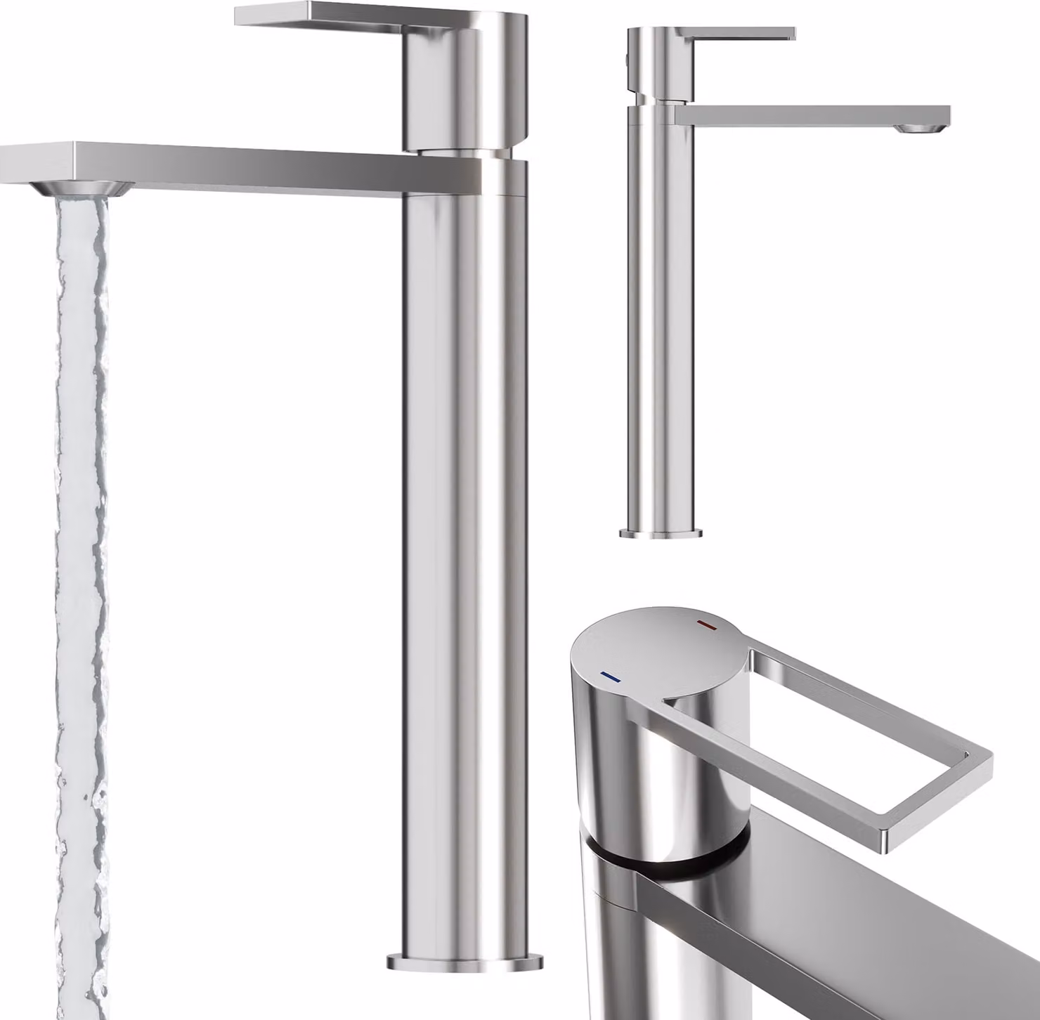 Granitan - Rubinetto per lavabo - Rubinetto da bagno - modello alto - cartuccia in Vetroceramica - cromato - ottone - ARMA