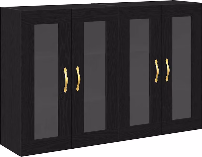 Armadi da Parete 2 pcs Rovere Nero 69,5 x 34 x 90 cm