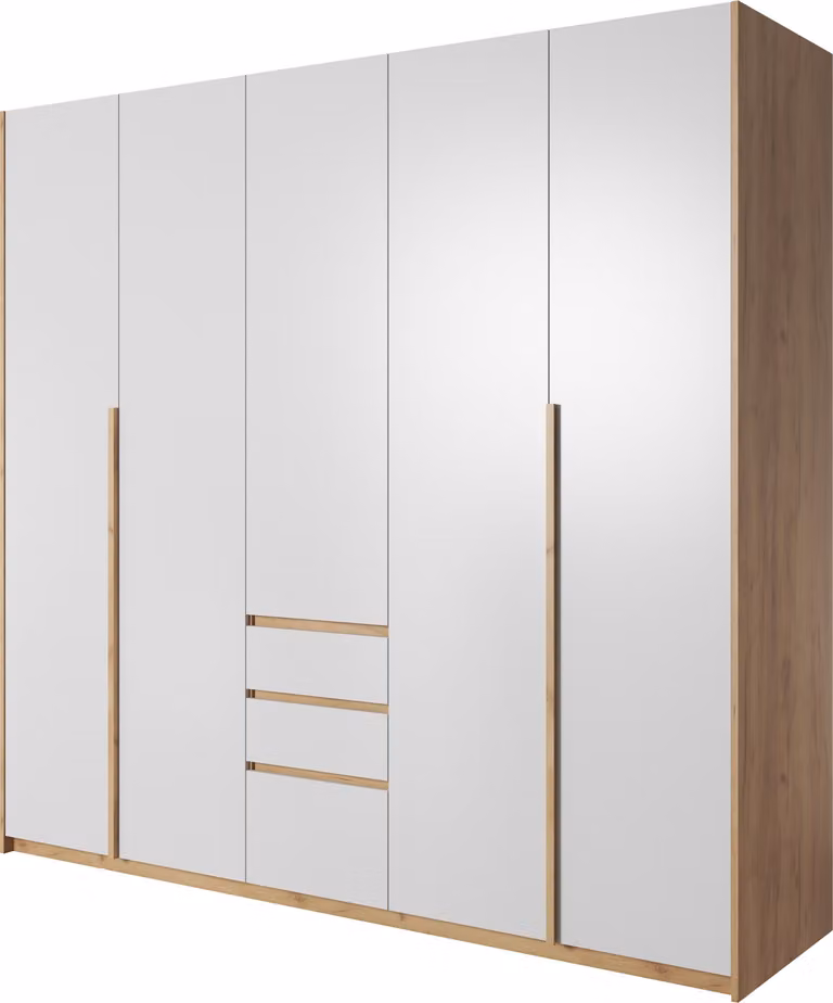 Masseno Armadio a porte battenti CELEO 225 cm Armadio da camera da letto a 5 ante Arancione