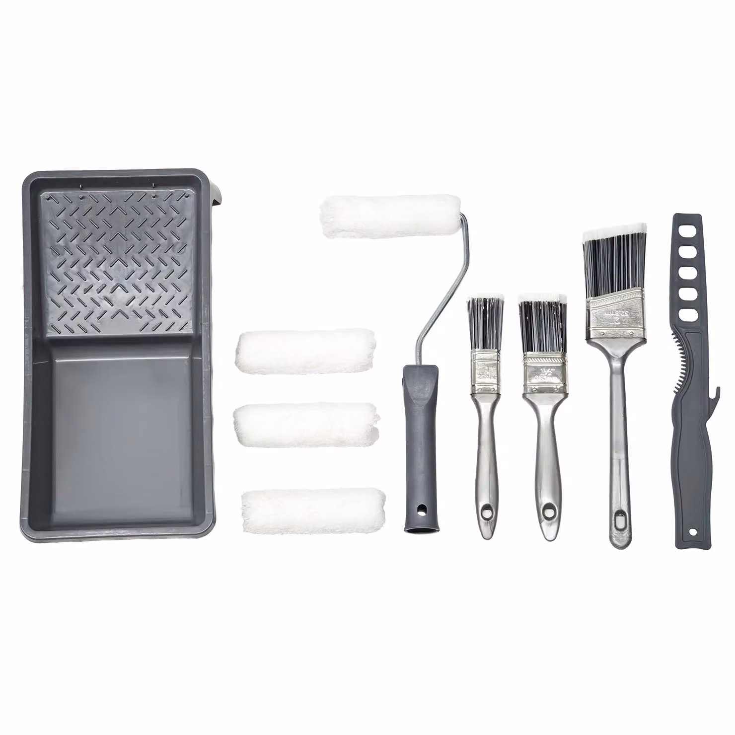 Set Pittura Completo DICTROLUX da 9 Pezzi con Rullo, Pennelli e Vaschetta per Idropittura – 1