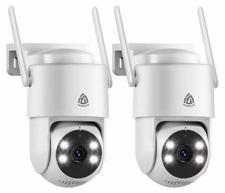 Telecamera di sicurezza 2K, panoramica a 360°, con controllo PTZ - Visione notturna a colori, risoluzione 1296p - Grado di protezione IP66, resistente all'acqua - Ideale per la sicurezza esterna