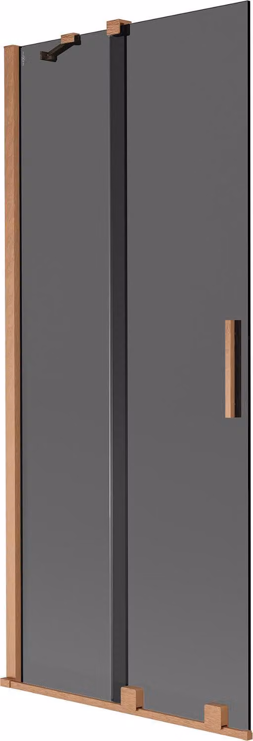 Mexen Velar paravento doccia a 2 ante scorrevoli 80 x 150 cm, grafite, rame spazzolato - 896-080-000-41-65