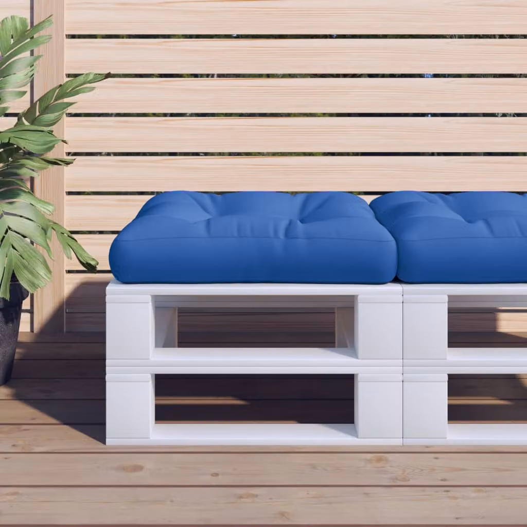 Cuscino per Pallet vidaXL Blu, Rettangolare, in Poliestere Idrorepellente e Resistente ai Raggi UV, L/P/H: 61,5 x 60 x 60 cm