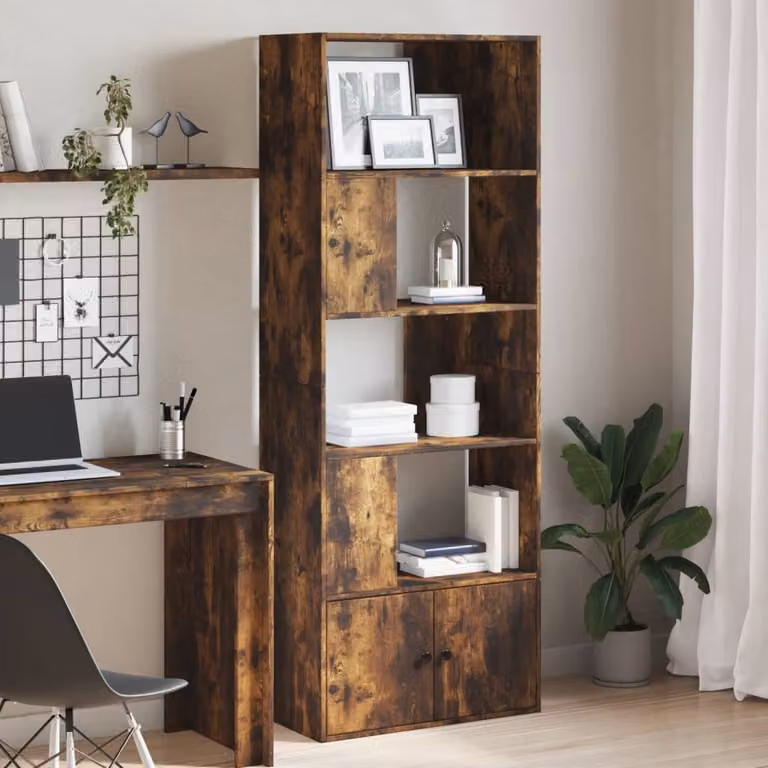 Libreria moderna vidaXL in legno marrone con pannello posteriore L: 70 cm, P: 36 cm, H: 189 cm