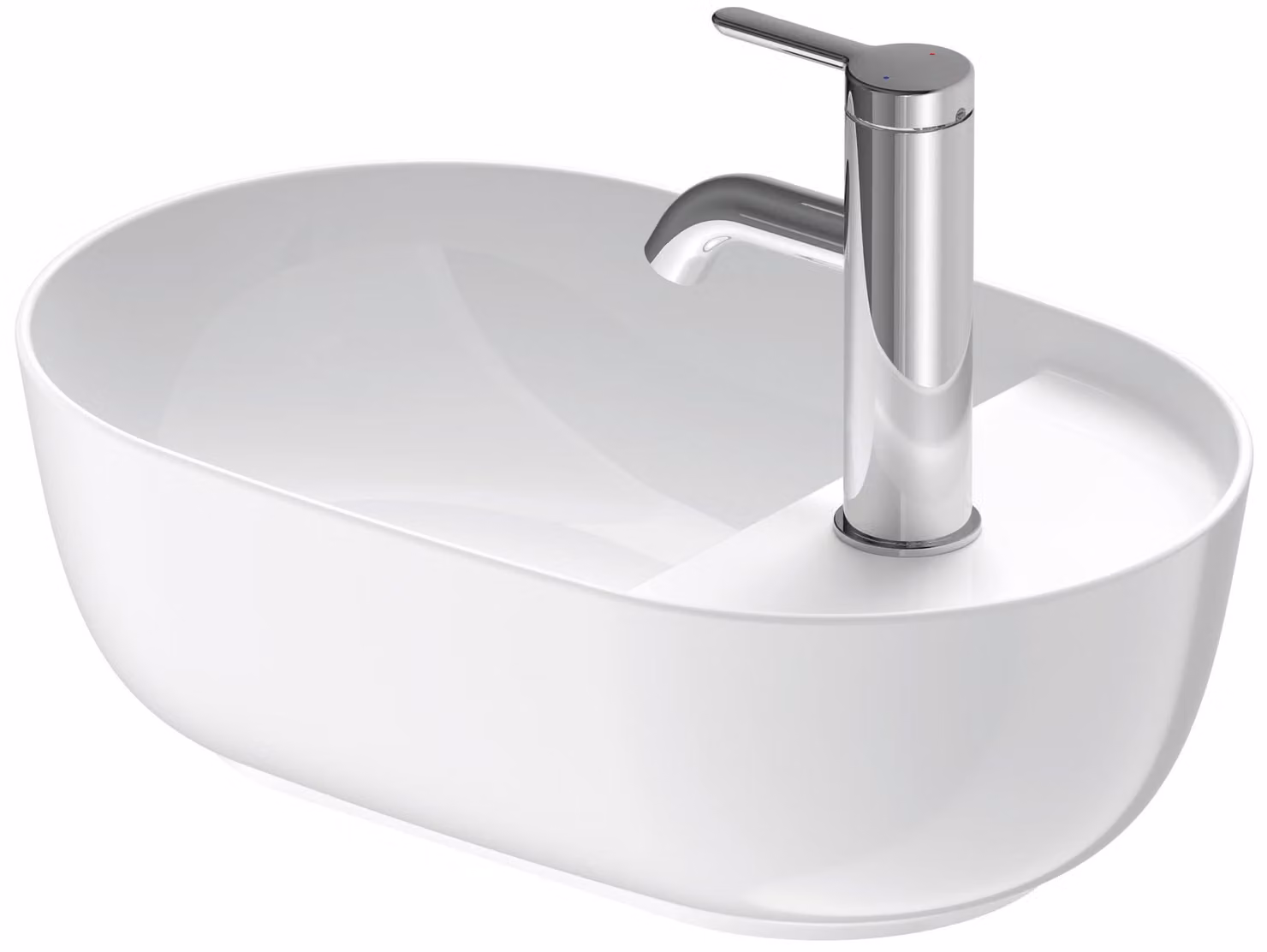 Duravit Luv vasque à poser 42x27cm, sans trop-plein, avec plage de robinetterie, 1 trou pour robinetterie, rectifié, 0381420000, 0381420000